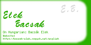 elek bacsak business card